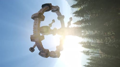 UFO Hovering Over Forest