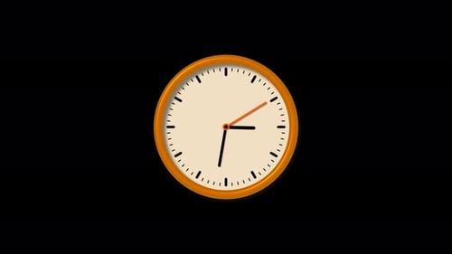 Animated Analog Clock Icon Loop Showing Time Passage