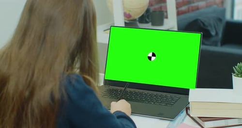 Child Little Girl Lesson Homework Online at Home