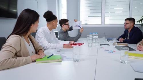 Multiethnic People Having Business Meeting in Office