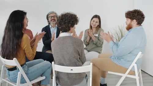 Support Group Session in Bright Room
