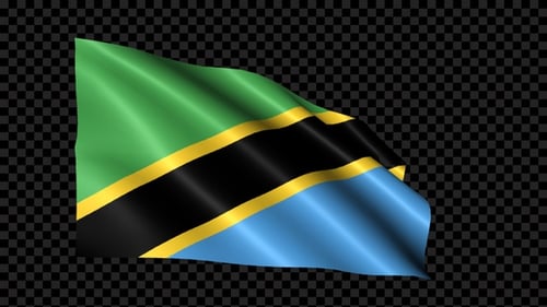 Realistic Waving Flag of Tanzania Animation