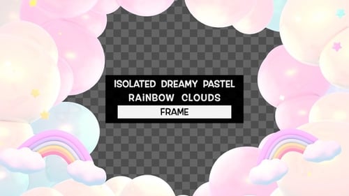 Dreamy Pastel Clouds and Rainbows Decorative Frame