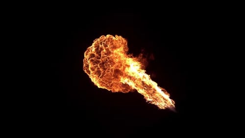 Isolated Column of Fire Dancing in Blackness