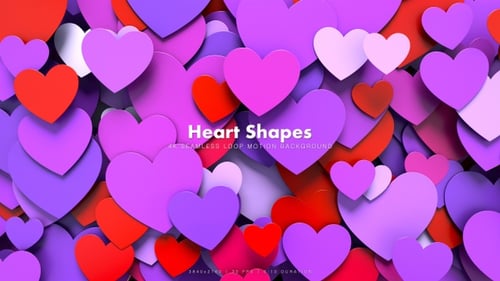 Animated Red and Purple Hearts Loop Background