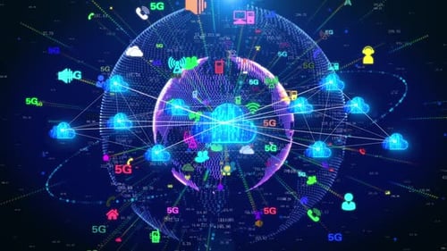 Global 5G Network and Cloud Computing Technology Visualization