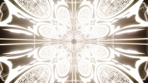 Túnel abstrato de símbolos religiosos brilhantes 4K 01