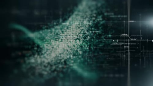 Futuristic Floating Digital data - Numbers Telemetry 02