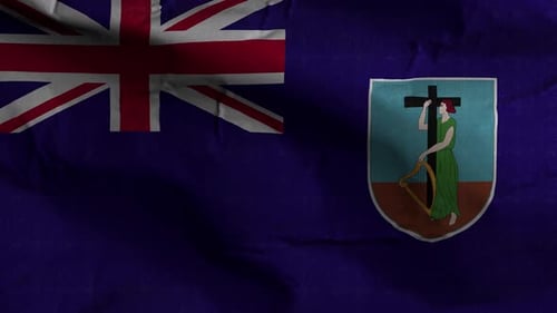 Seamless Montserrat Flag Waving Motion Background