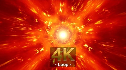 Fiery Light Tunnel Warp Motion Background