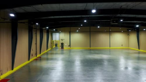 Cinematic Empty Space Panorama for Garage or Storage Commercial Footage
