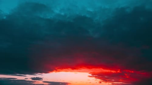 Colorful Clouds Glowing During Serene Sunset