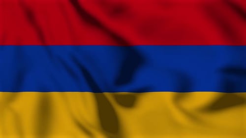 Waving Armenian National Flag Loop Animation