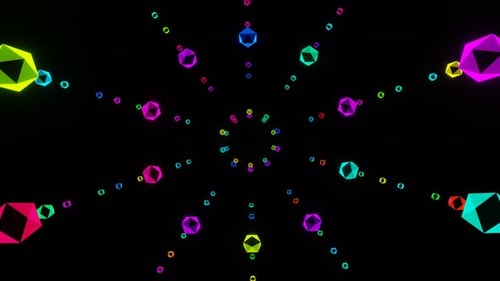 VJ Loop Magic Rotation of Abstract Multicolored Balls