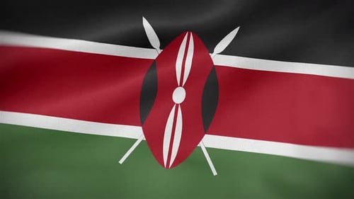 Realistic Waving Kenya Flag Animation
