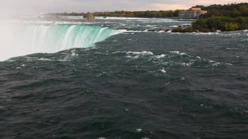Niagara Falls view from the top, slow motion