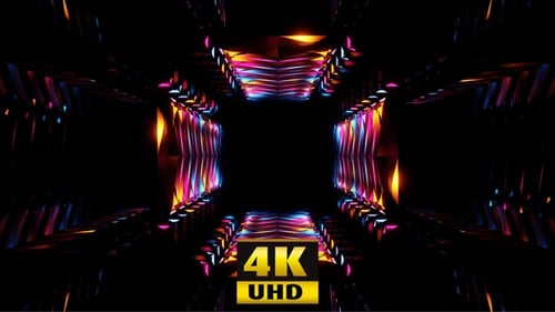 Futuristic Neon Glowing Tunnel Abstract Seamless Loop Background