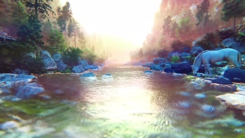 A Beautiful Landscape With A Mountain River