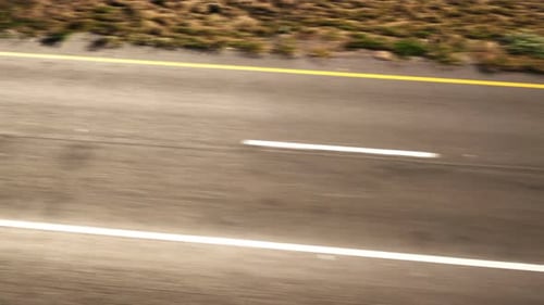 Endless road animation from the bird's eye view. Hight speed. Loopable. HD