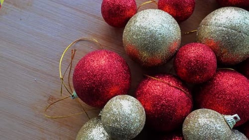 Sparkling Red and Gold Christmas Tree Ornaments