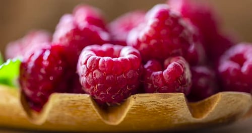 Raspberry fruit close up, macro shot