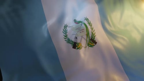 Guatemala National Flag Waving Looping Motion Background