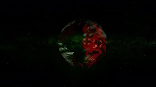 Futuristic Spinning Digital Earth Globe Animation