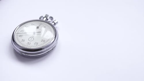 Macro View of a Ticking Mechanical Stopwatch