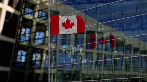Animated Canadian Flag Waving In Wind