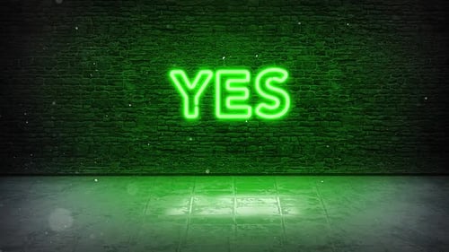 Yes Neon Sign Green