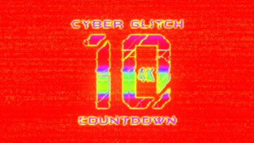 4k Cyber Glitch Countdown Rot