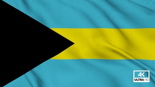 Bahamas National Flag Waving Seamless Loop