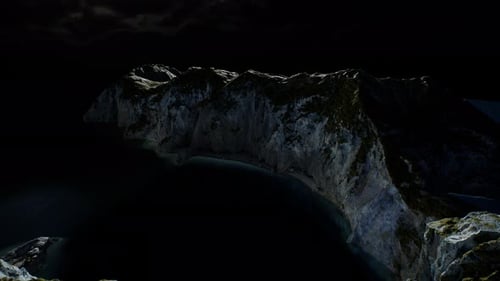 Fjord with Dark Storm Clouds