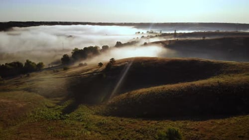 Fog Over Rolling Hills