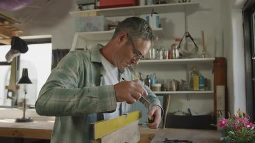 Man doing DIY at home