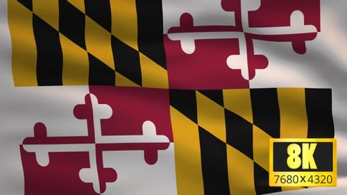 Realistic Maryland State Flag Waving Seamless Loop