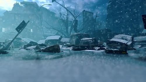 City Street After The Disaster