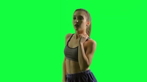 Green Screen Footage of a Woman Dancing. Isolated