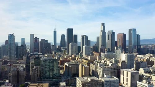 Aerial view of cityscape. Urban aerial view of beautiful and scenic downtown Los Angeles.