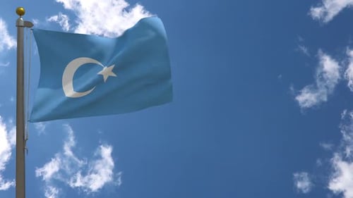 Drapeau du Turkestan oriental Drapeau ouïghour sur mât