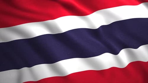 Waving Thailand Flag with Realistic Fabric Texture