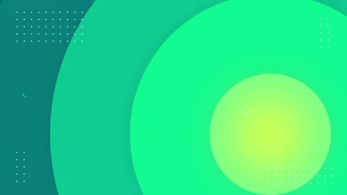 Green Abstract Geometric Circles Looping Background Animation