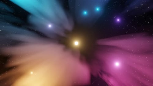 Vibrant Colorful Space Nebula Flythrough Animation