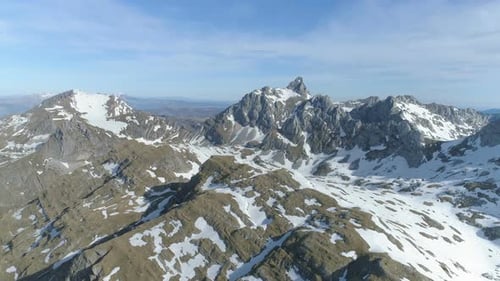Mountain View with Snow From the Air