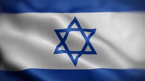 Realistic Waving Flag of Israel Seamless Loop