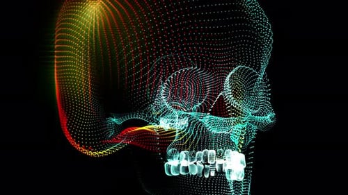 4K Skull of particles