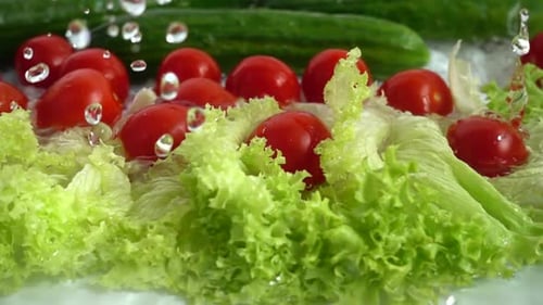 Fresh Vegetables with Tomatoes, Lettuce and Cucumbers