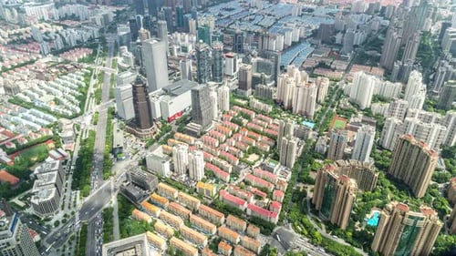 Timelapse of city skyline in Shanghai china