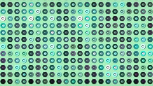 Geometric Grid Animation with Changing Colors and Circles