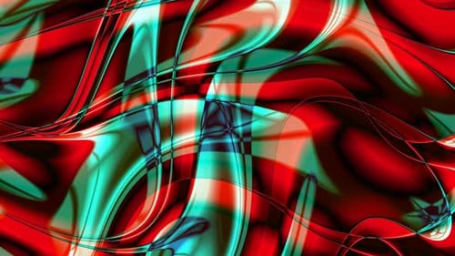 Red Cyan Color Motion Liquid Abstract Background Animation